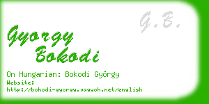 gyorgy bokodi business card